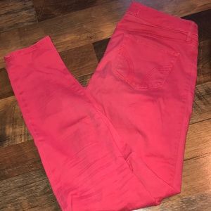Hollister Pink Red Skinny Jeans
